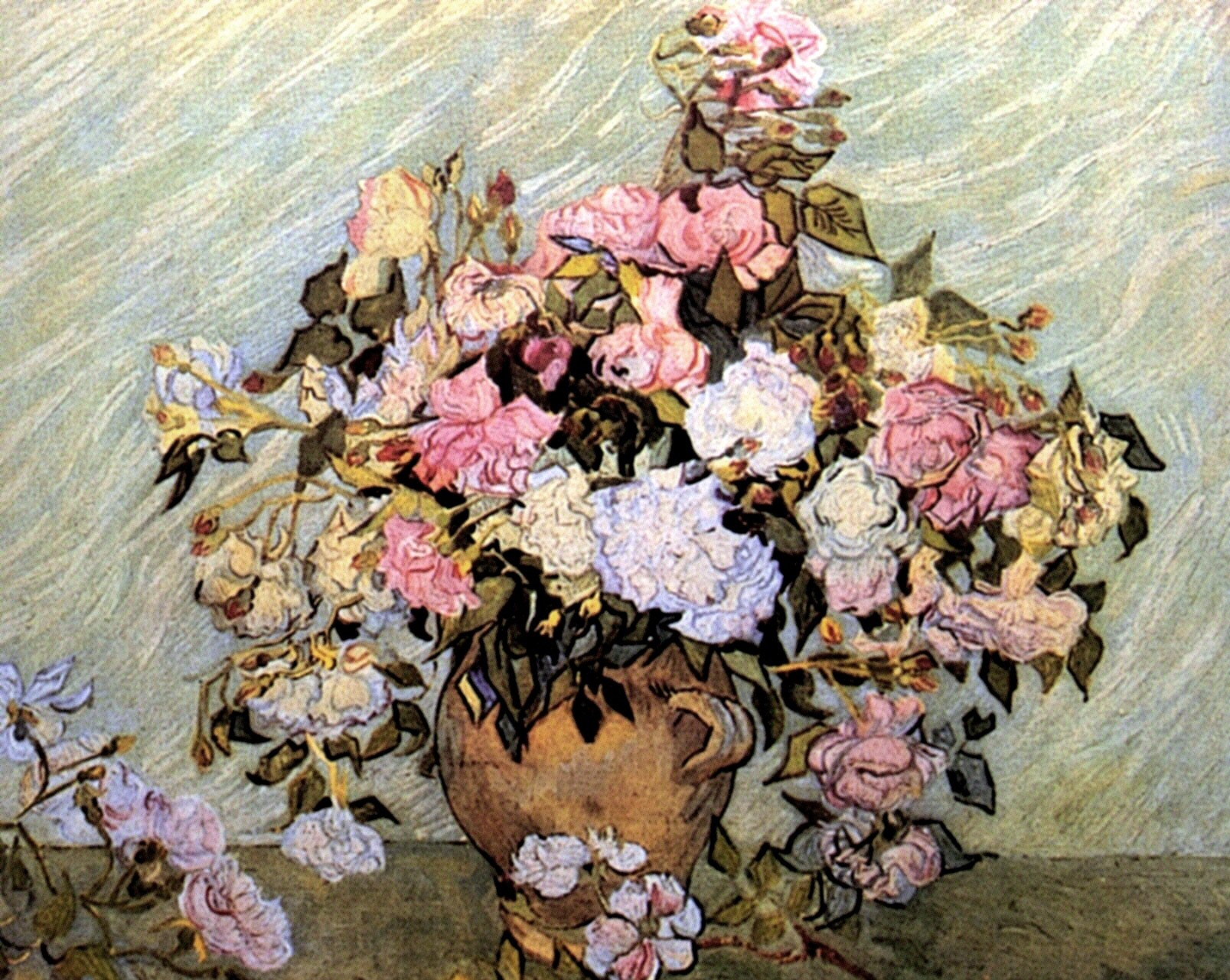 Картина Ван Гога Натюрморт: Ваза с розами 1890